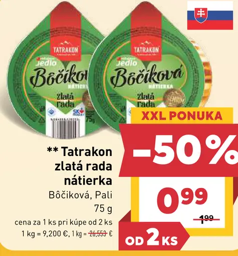 Tatrakon Zlatá rada nátierka Bôčiková, Pali