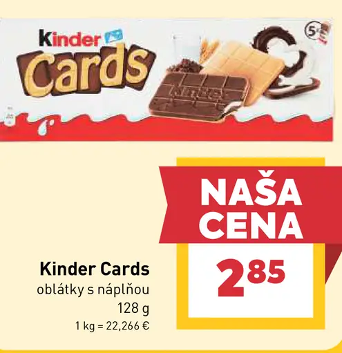 Kinder Cards oblátky s náplňou