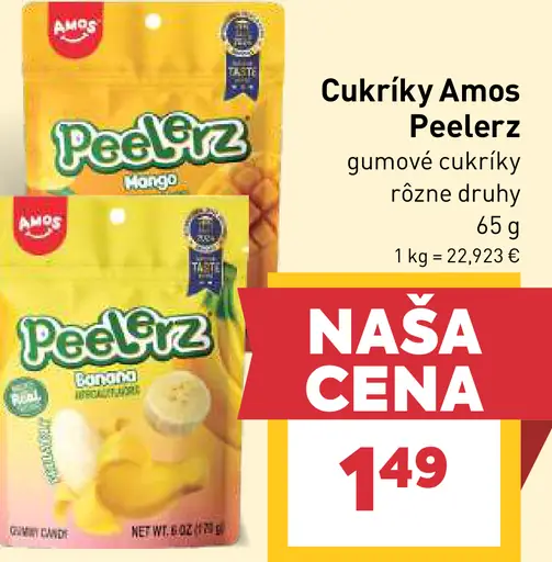 Cukríky Amos Peelerz gumové cukríky