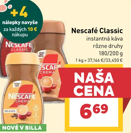 Nescafé Classic instantná káva 2 druhy