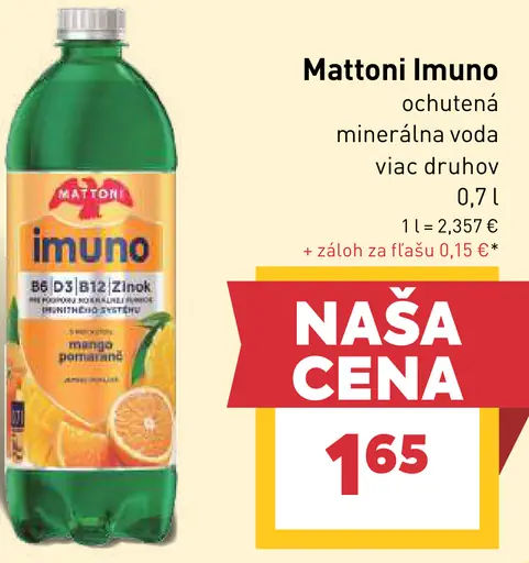 Mattoni Imuno ochutená minerálna voda