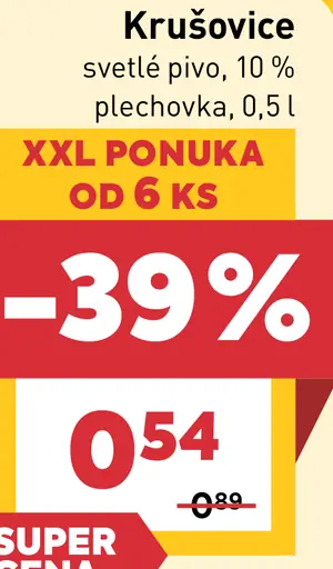 Krušovice svetlé pivo plechovka
