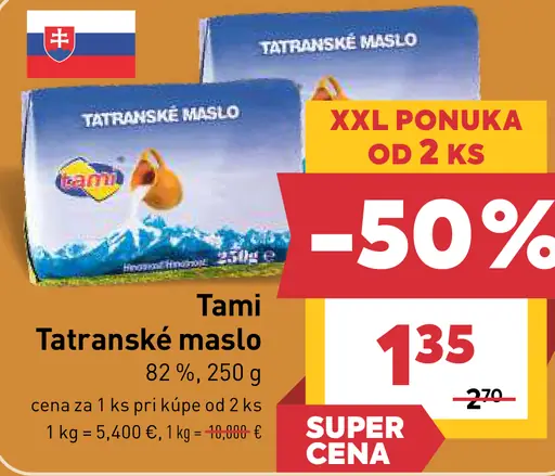 Tatranské maslo 82 %
