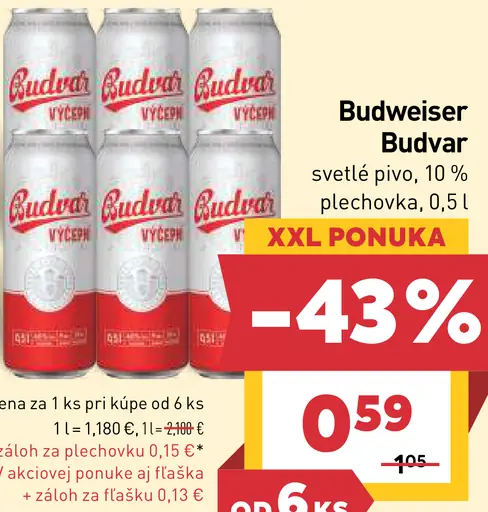 Budweiser Budvar svetlé pivo plechovka
