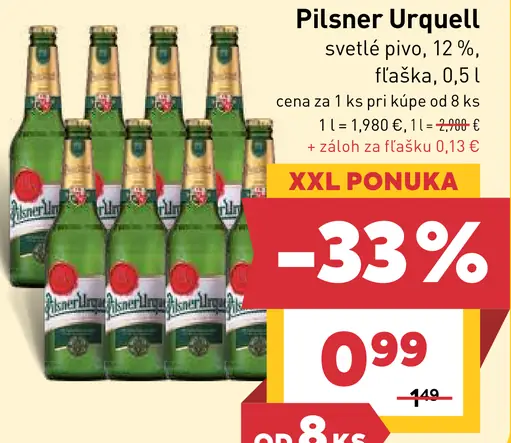 Pilsner Urquell svetlé pivo 12%