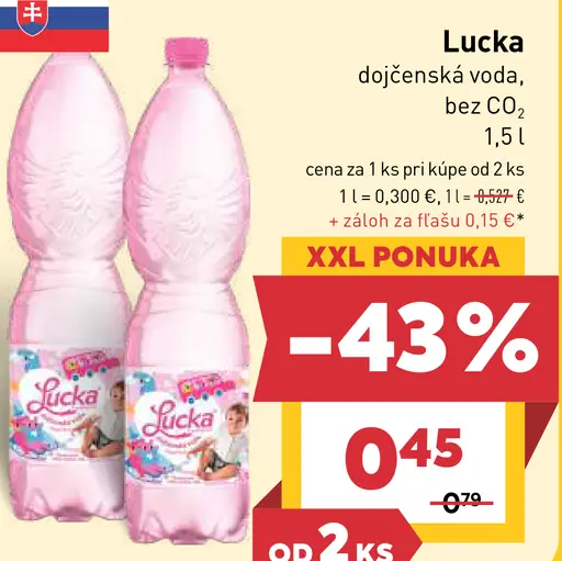 Lucka dojčenská voda bez CO₂