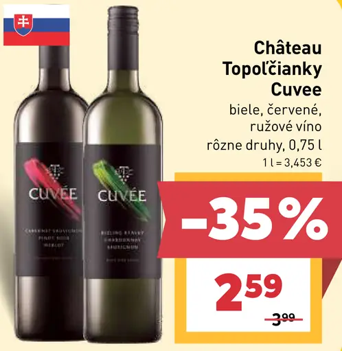 Château Topoľčianky Cuvée biele, červené, ružové víno