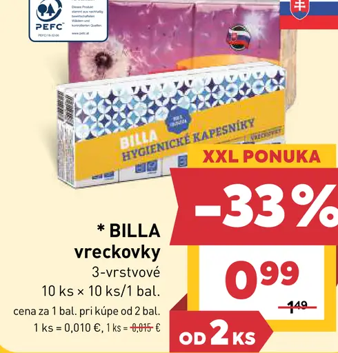 BILLA vreckovky 3-vrstvové