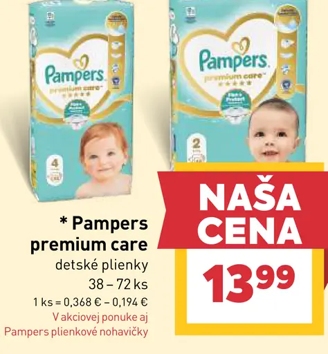 Pampers premium care detské plienky