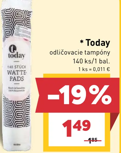 Today odličovacie tampóny