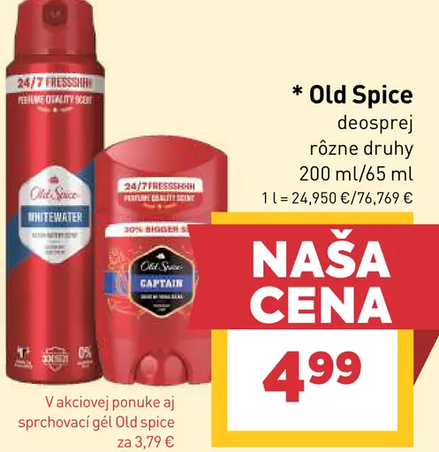 Old Spice deodorant sprej rôzne druhy