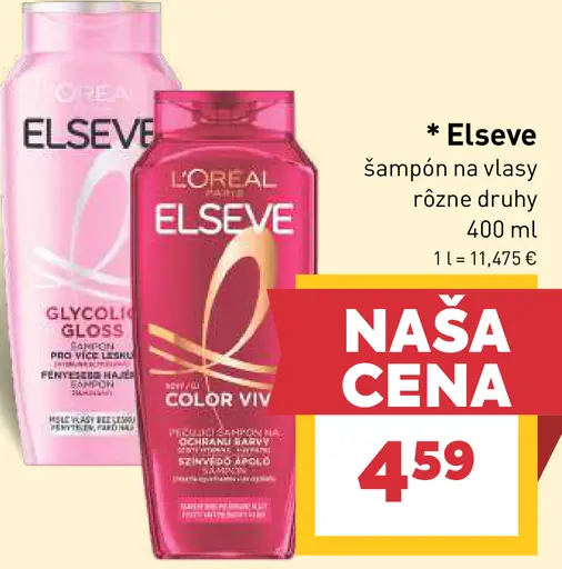 Elseve šampón na vlasy rôzne druhy