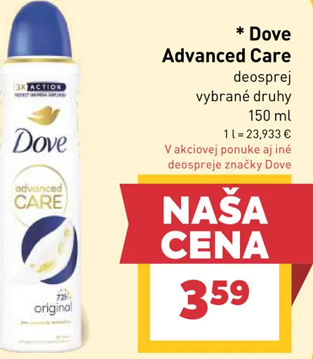 Dove Advanced Care deo sprej vybrané druhy