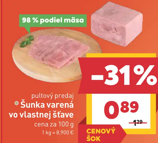 Šunka varená vo vlastnej šťave
