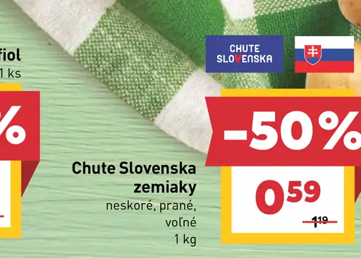 Chute Slovenska zemiaky neskoré prané voľné