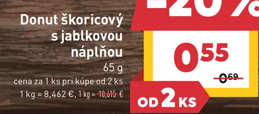 Donut škoricový s jablkovou náplňou