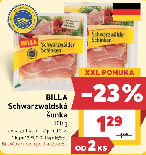BILLA Schwarzwaldská šunka