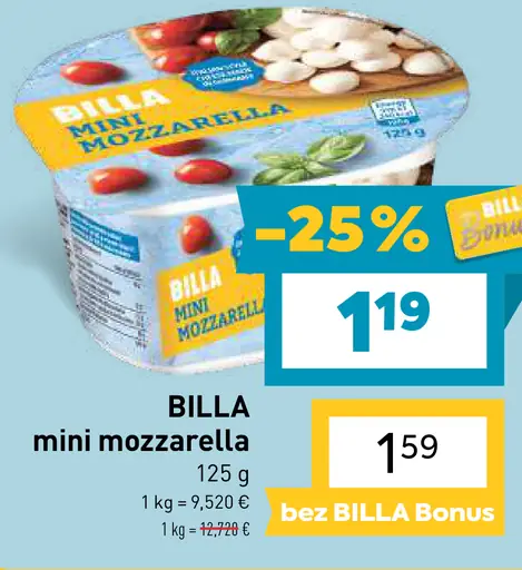 BILLA mini mozzarella