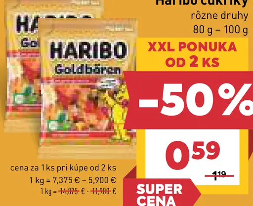 Haribo Želé cukríky rôzne druhy