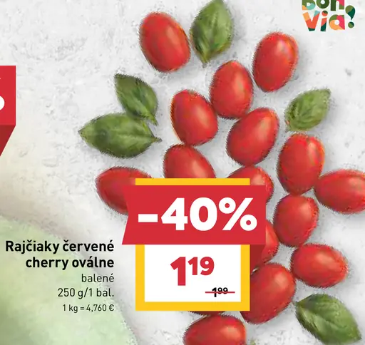Rajičaky červené cherry oválne