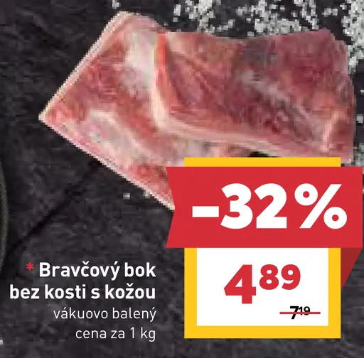 Bravčový bok bez kosti s kožou