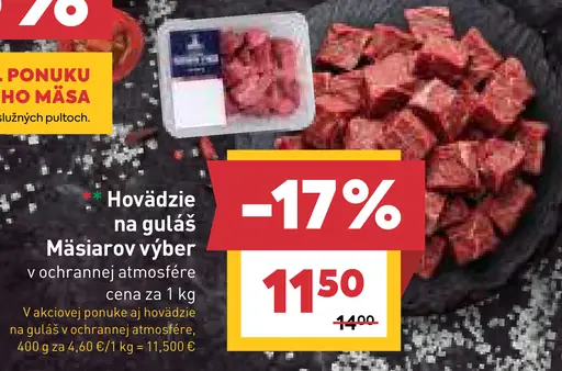 Hovädzie na guláš Mäsiarov výber