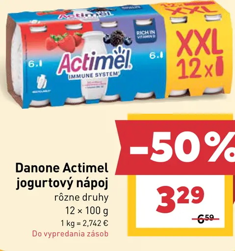 Danone Actimel jogurtový nápoj rôzne druhy