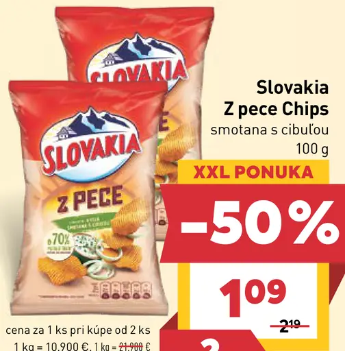 Slovakia Z pece Chips smotana s cibuľou