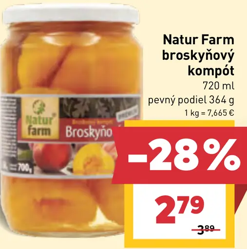 Natur Farm Broskyňový kompót