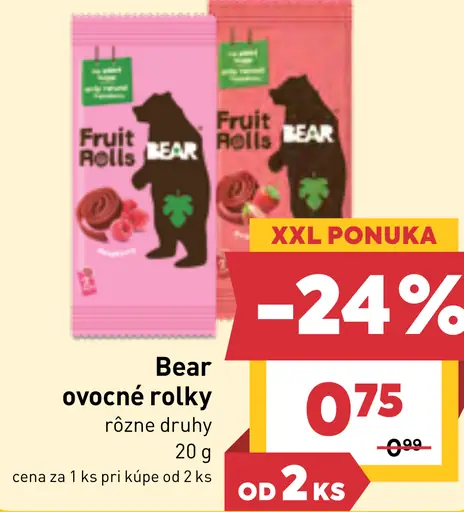 Bear ovocné rolky rôzne druhy