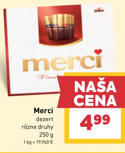 Merci dezert rôzne druhy