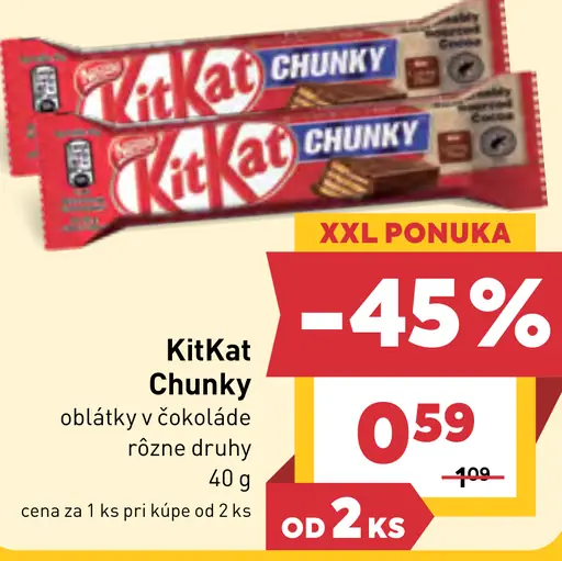 KitKat Chunky oblátky v čokoláde rôzne druhy