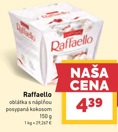 Raffaello oblátka s náplňou posypaná kokosom
