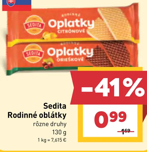 Sedita rodinné oblátky, citrónové a orieškové