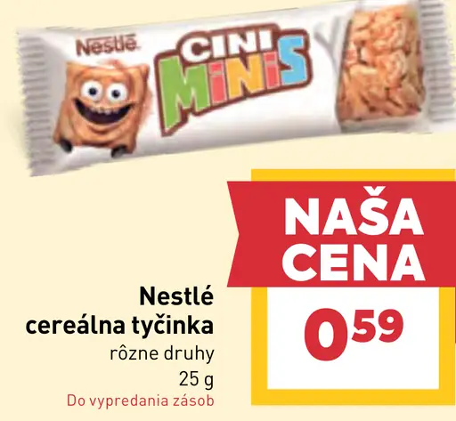 Nestlé cereálna tyčinka Cini Minis