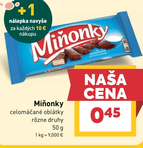 Miňonky celočokoládne oblátky