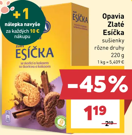 Opavia Zlaté Esíčka sušienky