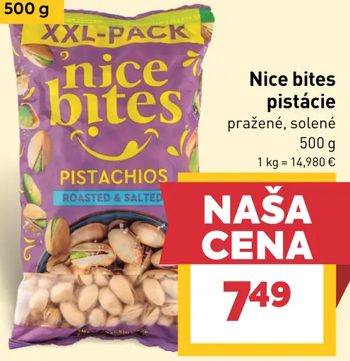 Nice bites pistácie pražené, solené