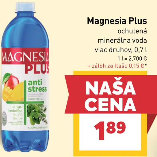 Magnesia Plus ochutená minerálna voda