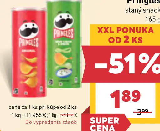 Pringles slaný snack