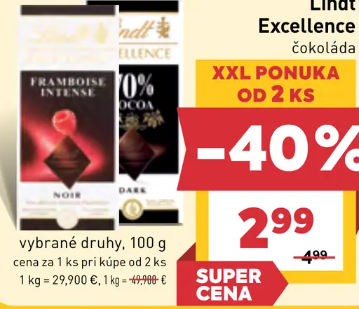 Lindt Excellence čokoláda