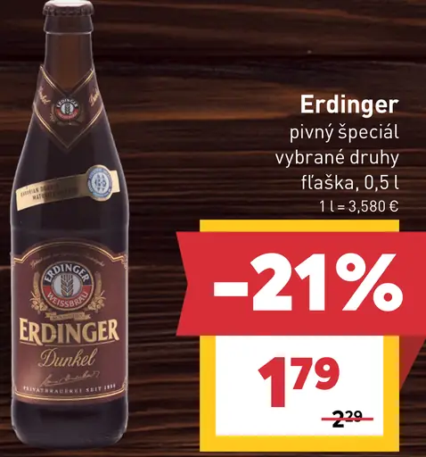 Erdinger pivný špeciál – rôzne druhy fľaša