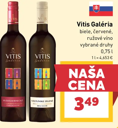 Vitis Galéria víno biele, červené, ružové rôzne druhy