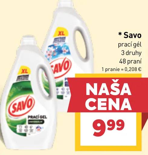Savo prací gél, 3 druhy