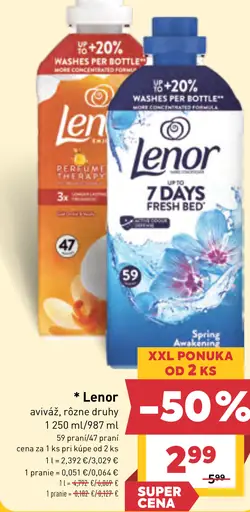 Lenor aviváž rôzne druhy