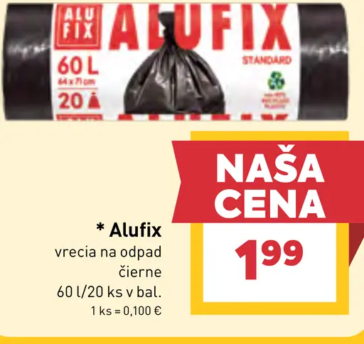Alufix vrecia na odpad čierne