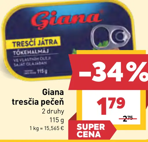 Giana tresčia pečeň