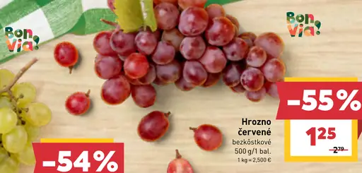 Hrozno červené bezkôstkové