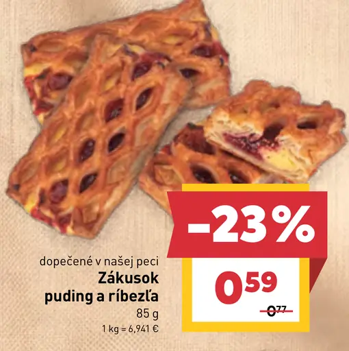 Zákusok puding a ríbezľa