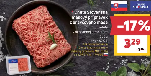Mäsový prípravok z bravčového mäsa, mletý